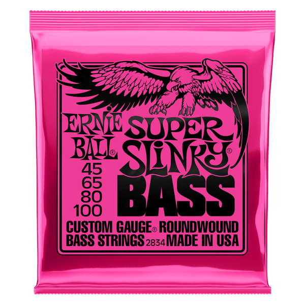 Ernie Ball SUPER SLINKY NICKEL WOUND ELECTRIC BASS STRINGS - 45-100 GAUGE