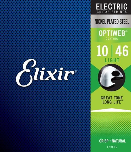 Elixir Nickel Plated Steel Optiweb Electric, Light, 10-46