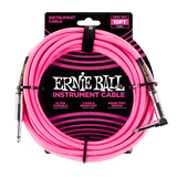 Ernie Ball Braided Instrument Cable Straight/Angle 10ft - Neon Pink