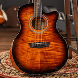 Washburn WCG12FCE Cognac Burst Electro-Acoustic Guitar