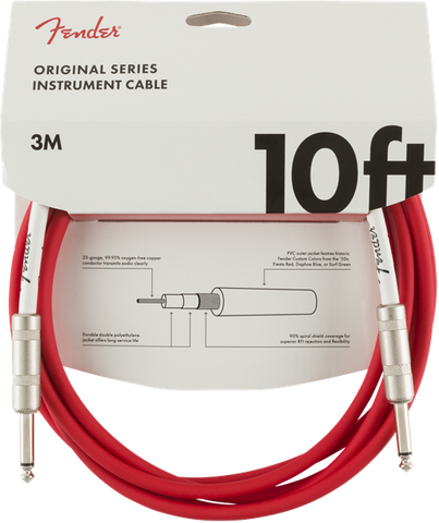 Fender 10ft Original series instrument cable - Fiesta Red