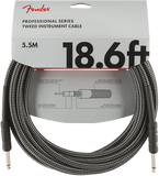 Fender 18.6ft Professional Series Instrument Cable - Grey Tweed