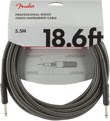 Fender 18.6ft Professional Series Instrument Cable - Grey Tweed