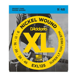 D'Addario EXL125 Nickel Wound, Super Light Top/ Regular Bottom, 09-46